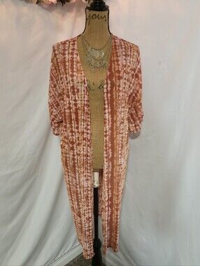 Urban Diction Rust & White Tie-Dye Cardigan